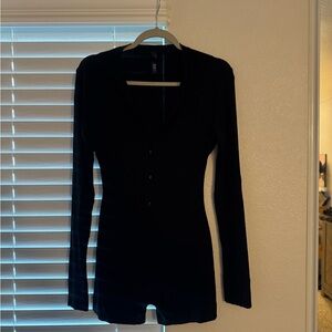 Black Long SKIMS Loungewear One Piece